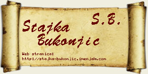 Stajka Bukonjić vizit kartica